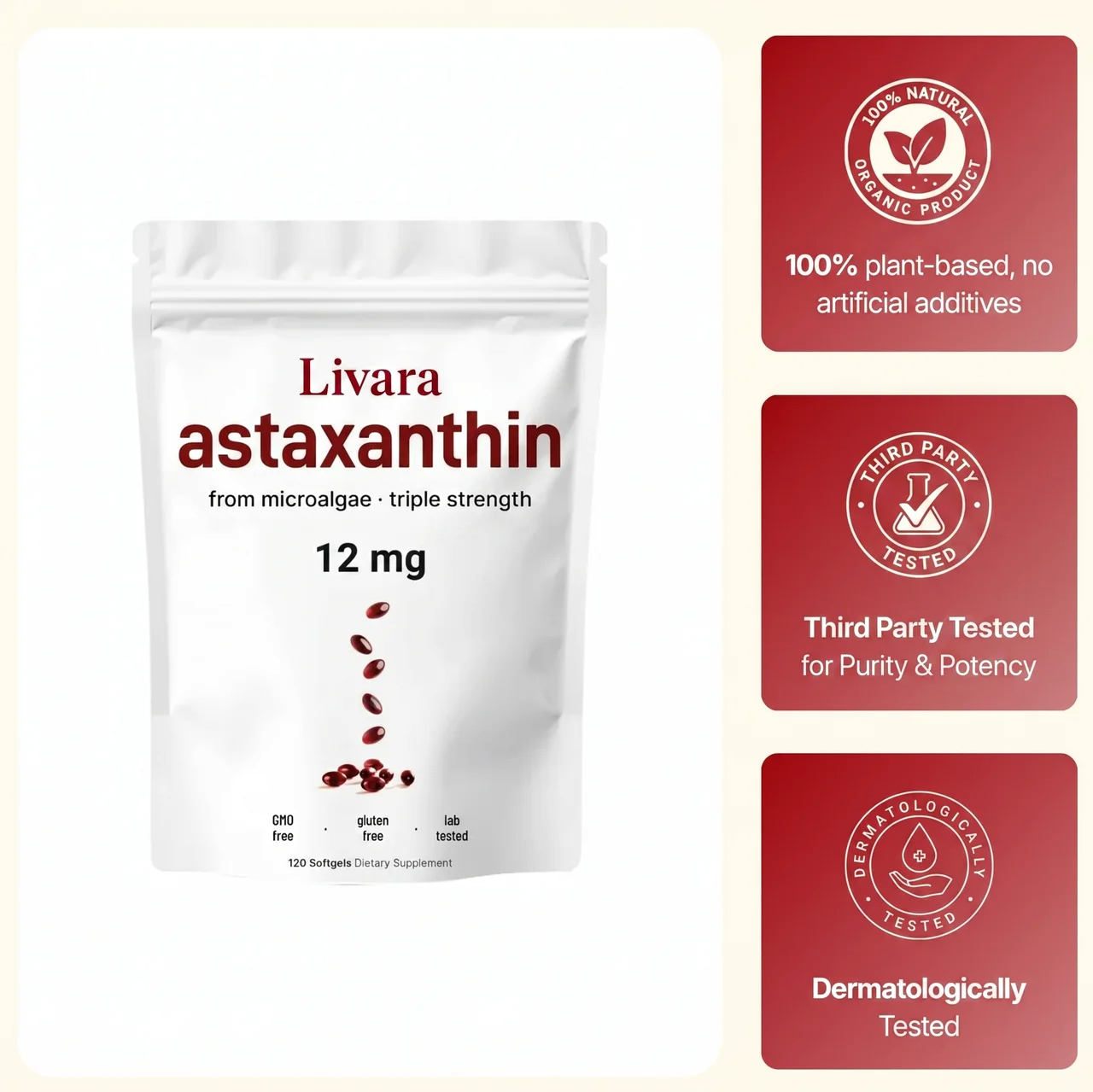 LIVARA® Pure Astaxanthin Softgels